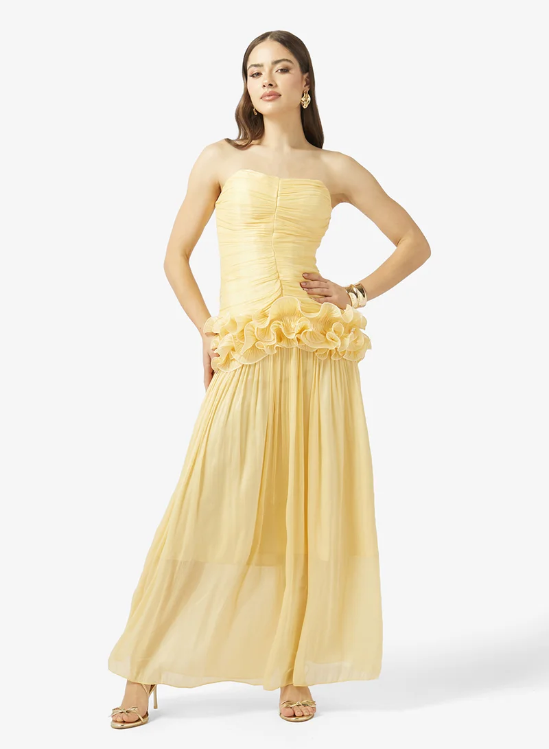 Ginger Boutique Sweetheart Neckline Gather Detail Dropwaist Dress